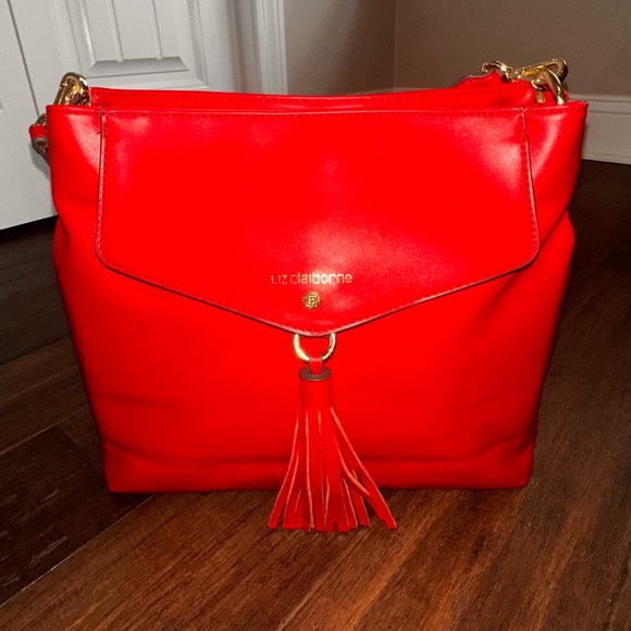 Liz Claiborne Vibrant Red Shoulder Bag - Picture 2 of 15